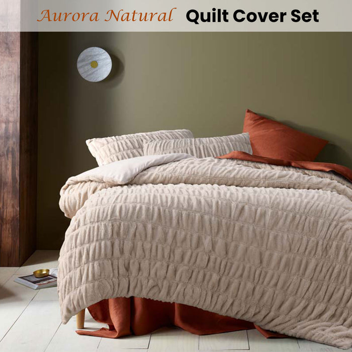 Aurora Natural Quilt Cover Set King
