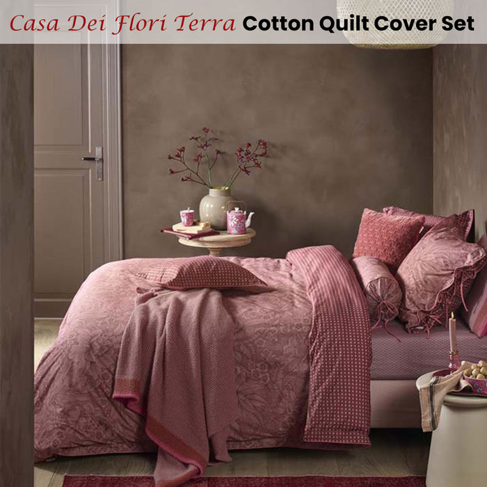 Casa Dei Fiori Terra Cotton Quilt Cover Set Queen