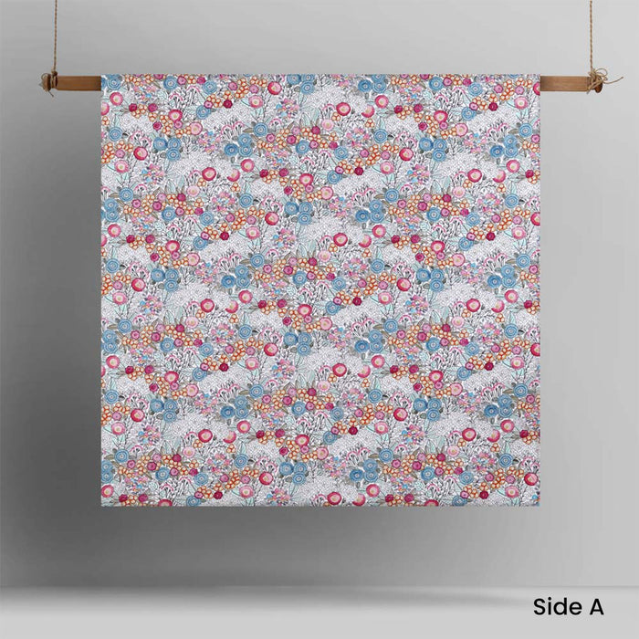 Amara Washed Cotton Printed Reversible Quilt Cover Set Queen