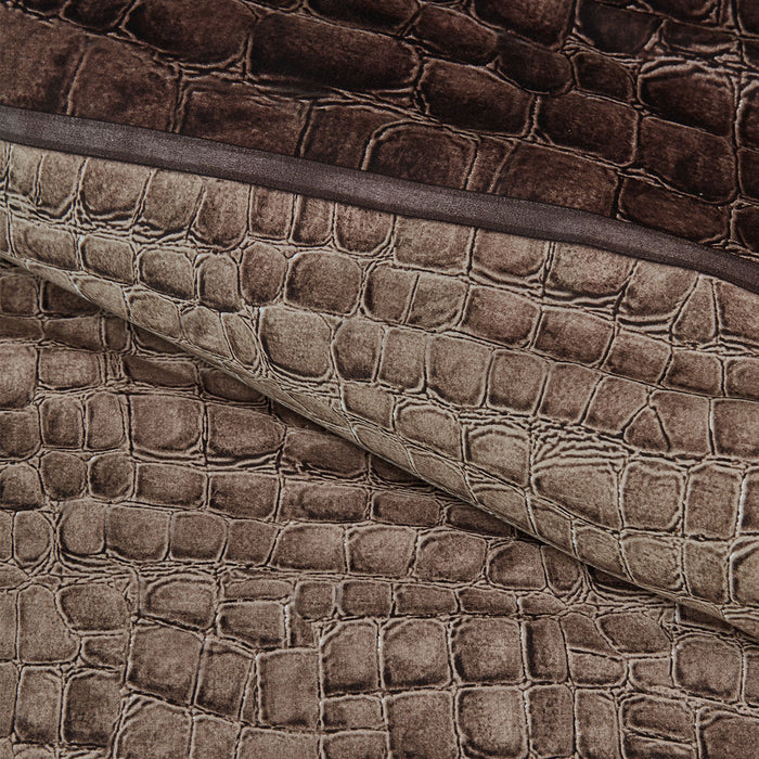 Croco Brown Cotton Quilt Cover Set King