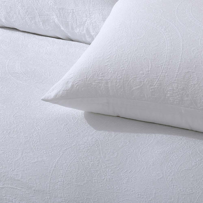 Elma White Jacquard Quilt Cover Set King
