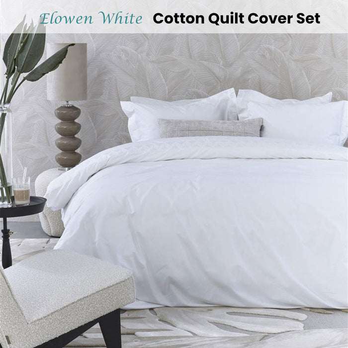Elowen White Cotton Quilt Cover Set King