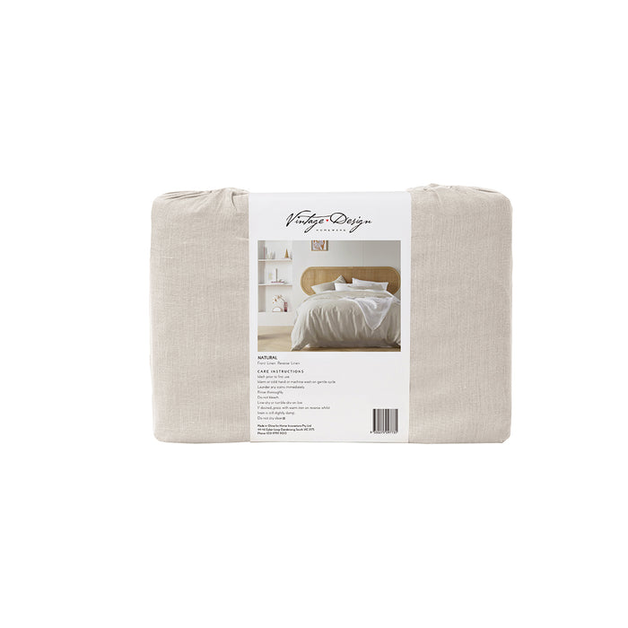 Natural French Linen Quilt Cover Set Double