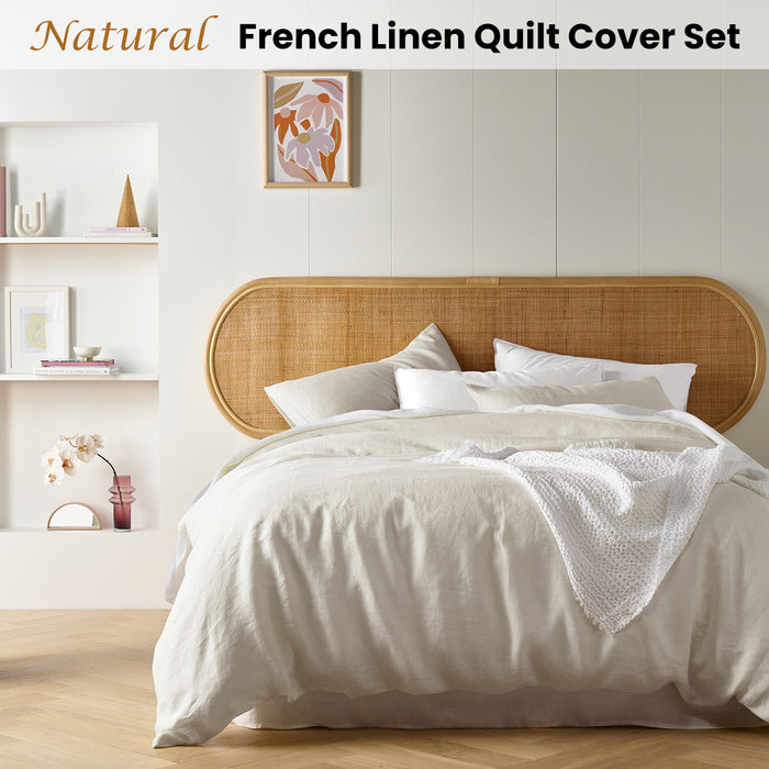 Natural French Linen Quilt Cover Set Single