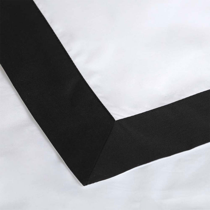 White/Black Tailored Hotel Deluxe Cotton Quilt Cover Set King