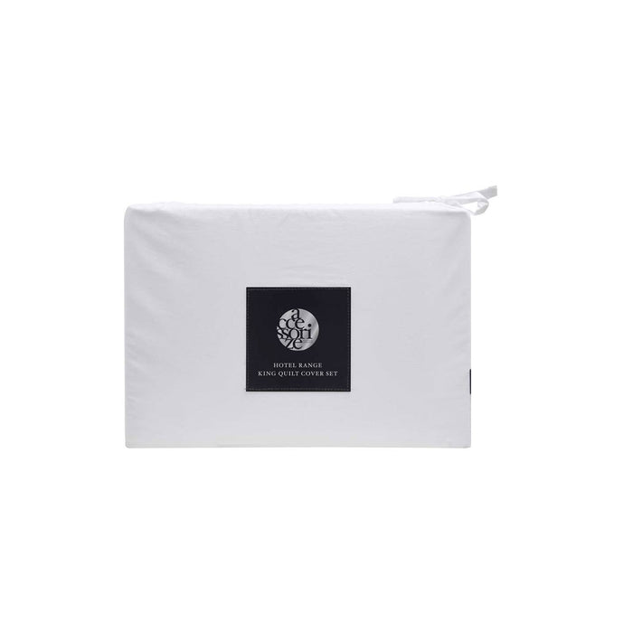 White/Black Tailored Hotel Deluxe Cotton Quilt Cover Set King