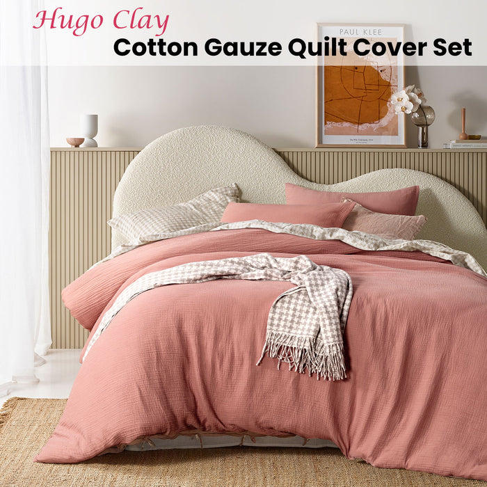 Hugo Clay Cotton Gauze Quilt Cover Set King