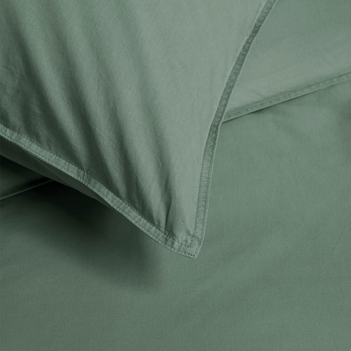 Organic Cotton Basic Green Quilt Cover Set King
