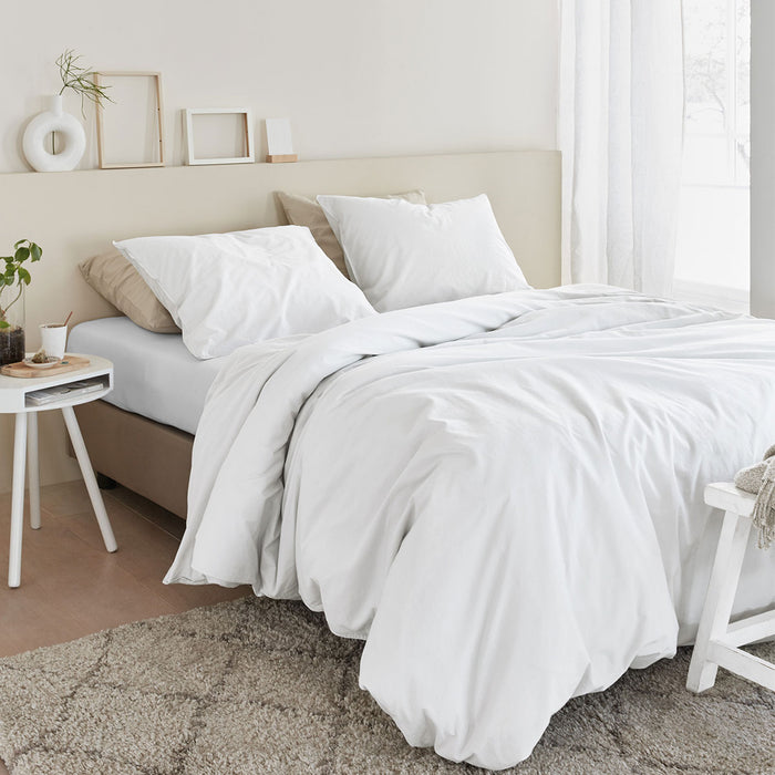 Organic Cotton Basic White Quilt Cover Set King
