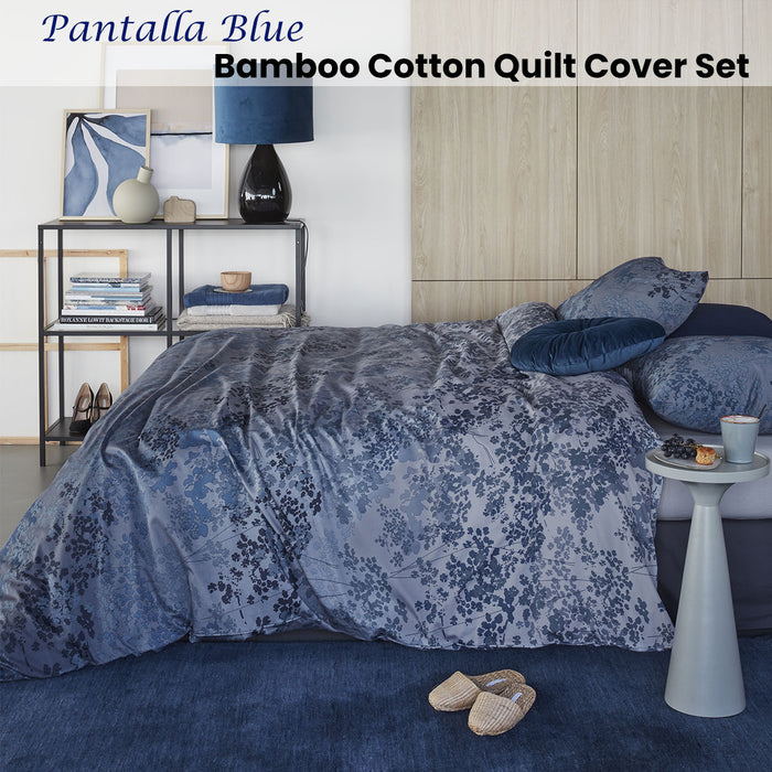 Pantalla Blue Bamboo Cotton Quilt Cover Set King