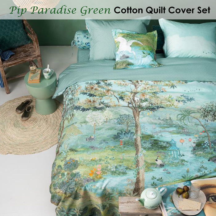 Pip Paradise Green Quilt Cover Set King