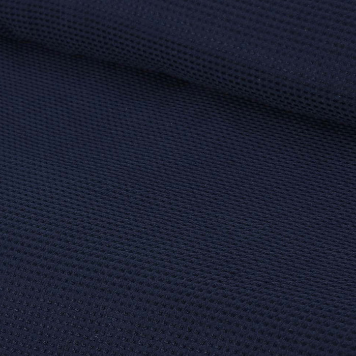 Navy Waffle Polyester Quilt Cover Set King