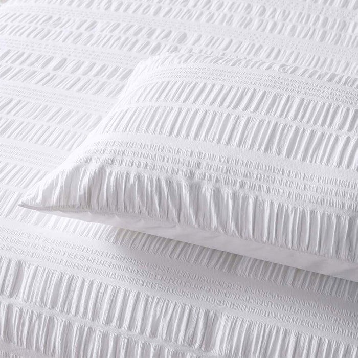 Seersucker White Quilt Cover Set King