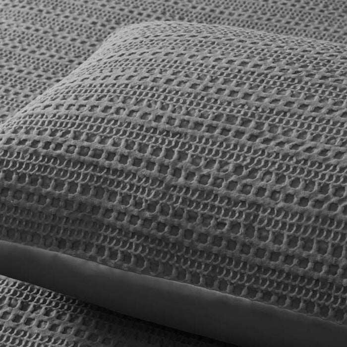 Soho Waffle Dark Grey Quilt Cover Set Queen