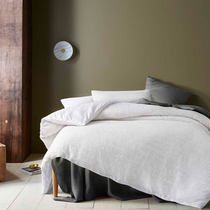 Soho Waffle White Quilt Cover Set King
