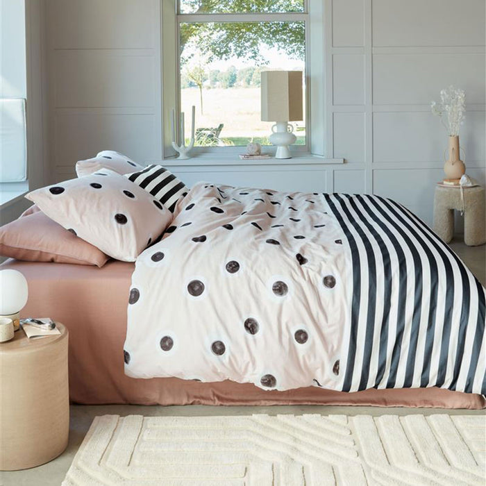 Stripe And Eye Natural Cotton Quilt Cover Set King