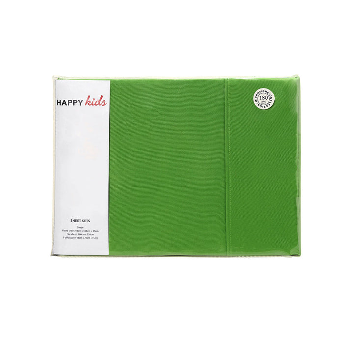 Green Plain Dyed Microfibre Sheet Set Double