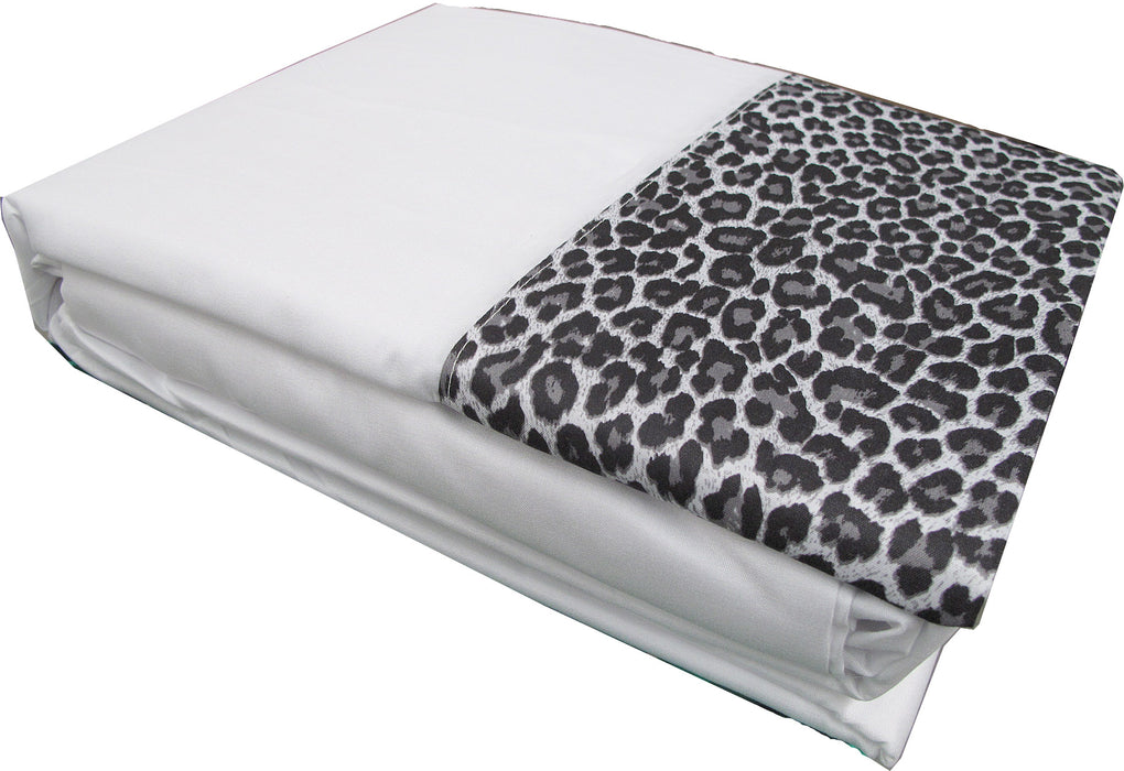 Leopard Sheet Set White Double