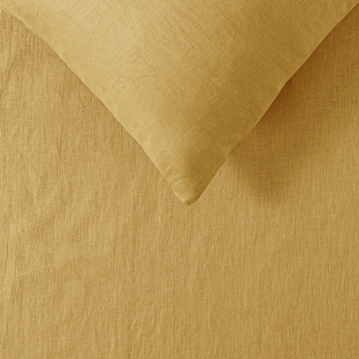 100% Linen Ochre Sheet Set Single