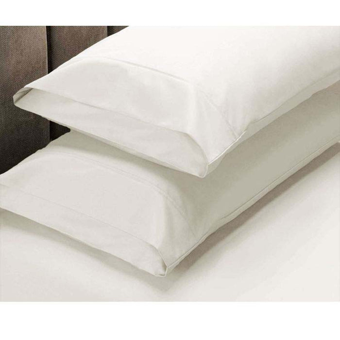 225Tc Fitted Sheet Set King Cream Plus 2 Pillowcases