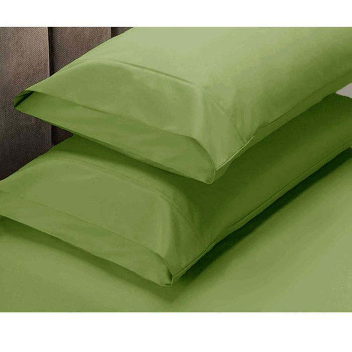 225Tc Fitted Sheet Set King Lime Plus 2 Pillowcases