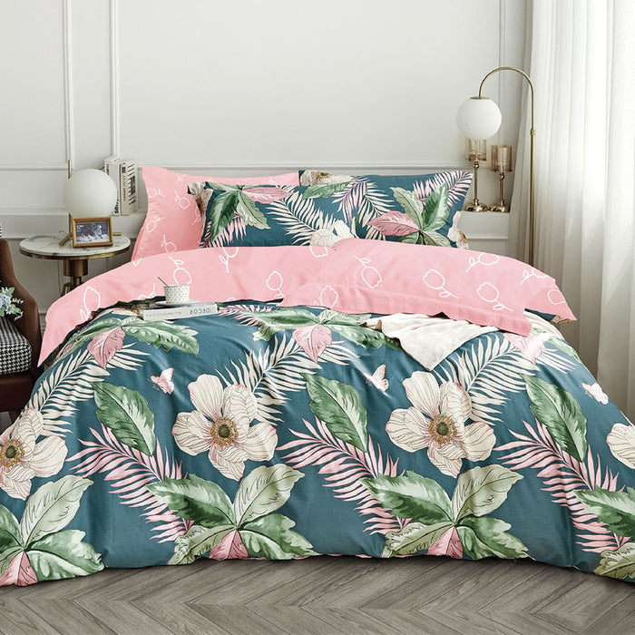 250Tc Tiki Tropical Cotton Sateen Quilt Cover Set Queen