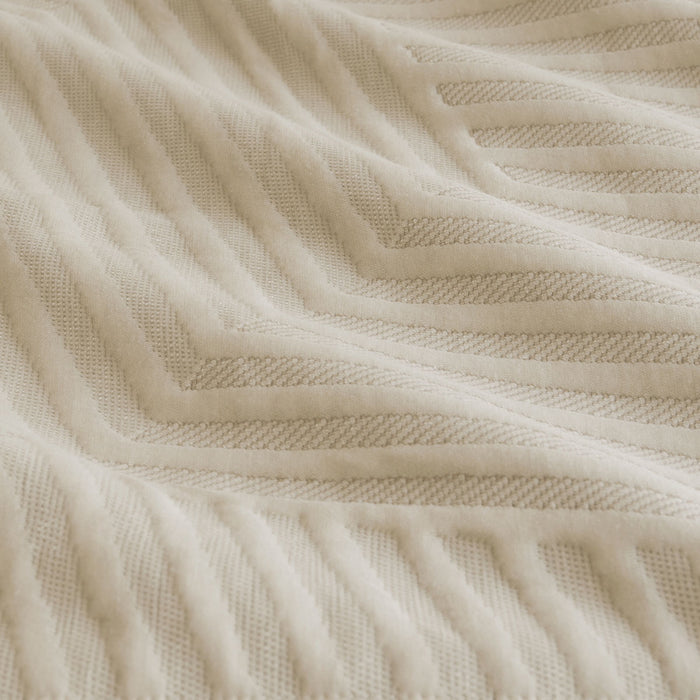 Alton Linen Jacquard Embossed Texture Geo Quilt Cover Set Queen