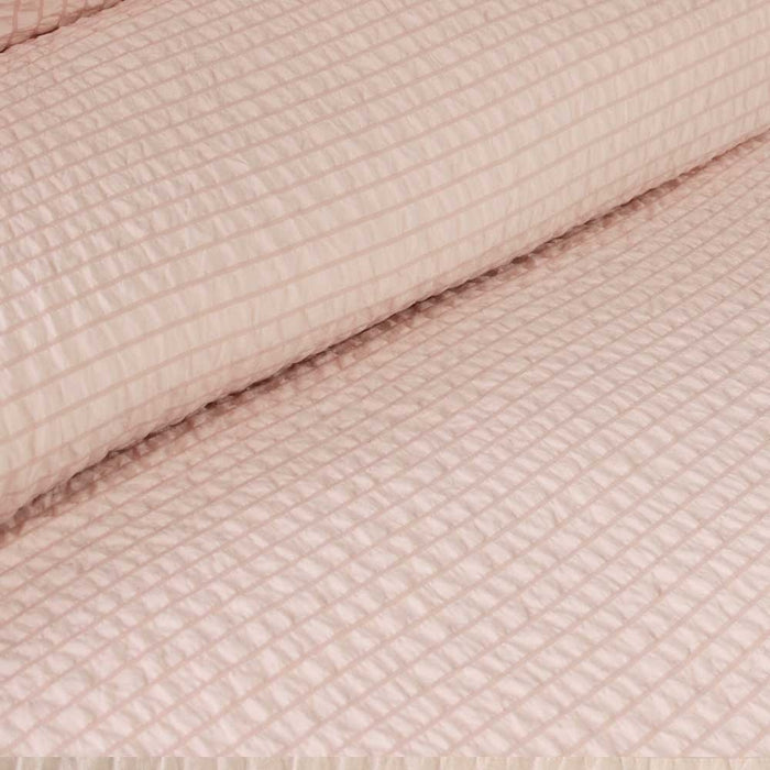 Ingrid Blush Seersucker Stripe Quilt Cover Set King