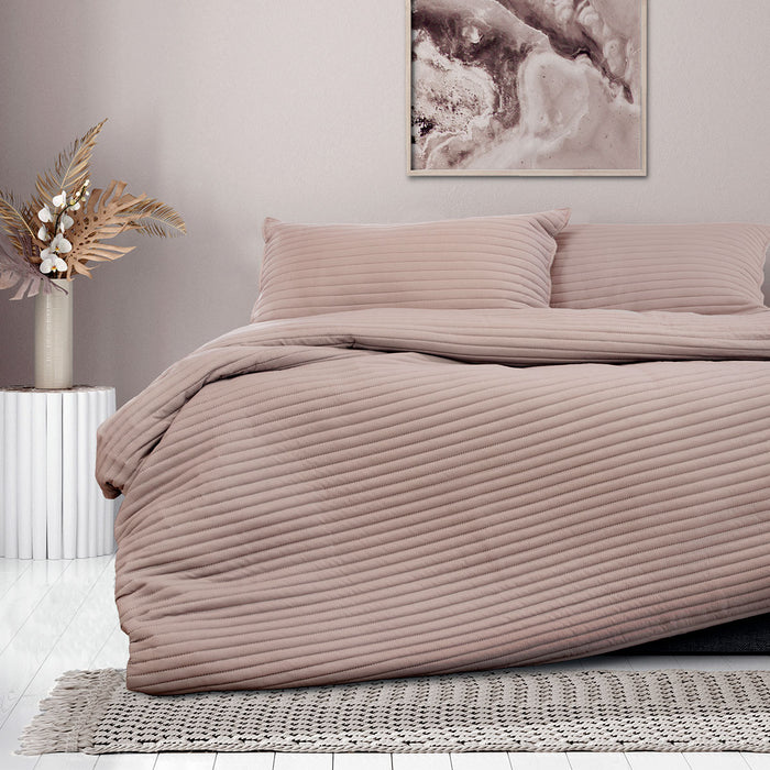 London Bark Embossed Quilt Cover Set King