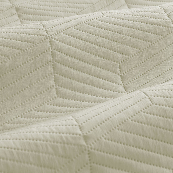 Maxwell Tan Embossed Vintage Washed Quilt Cover Set King