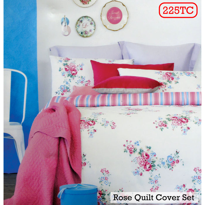 Rose Pink Quilt Cover Set King