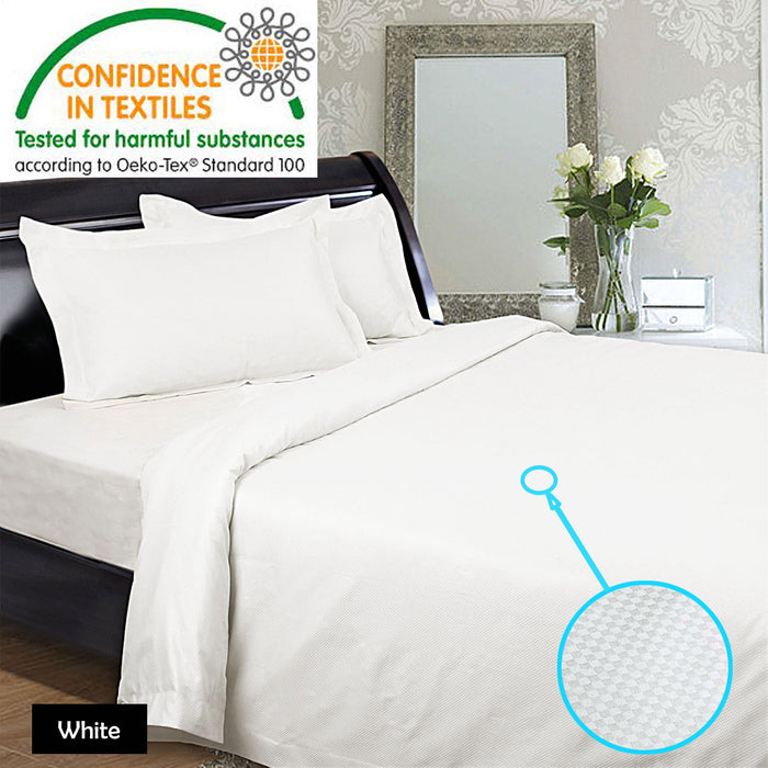 1350Tc Quilt Cover Set White Queen