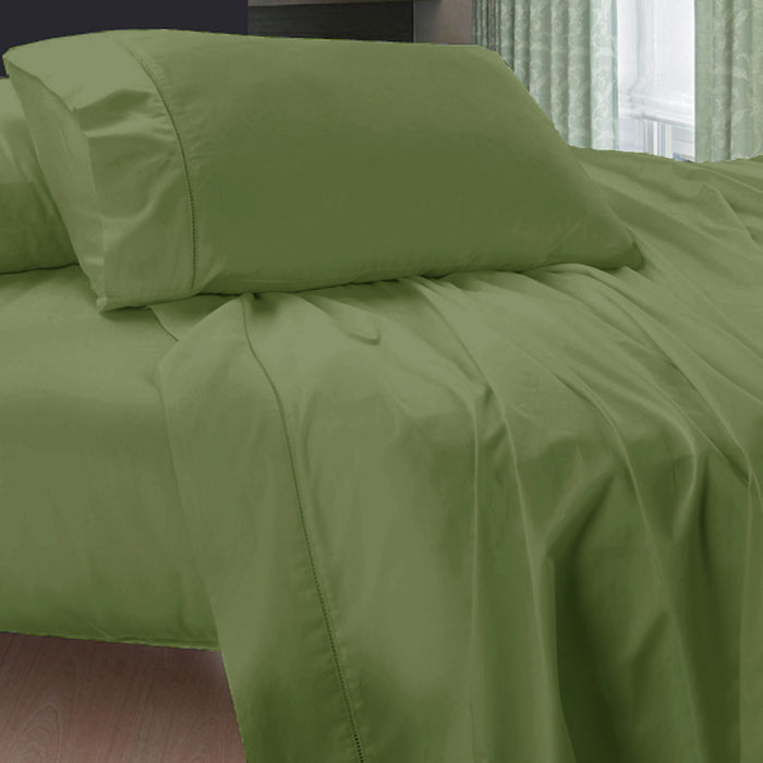 400Tc Egyptian Cotton Sheet Set Aloe Green Double