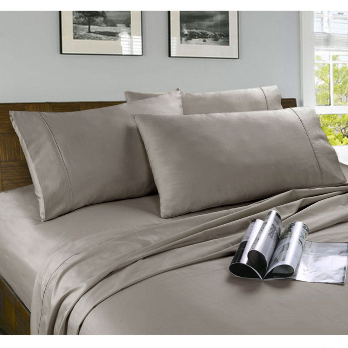Microfibre Sheet Set Coffee Double