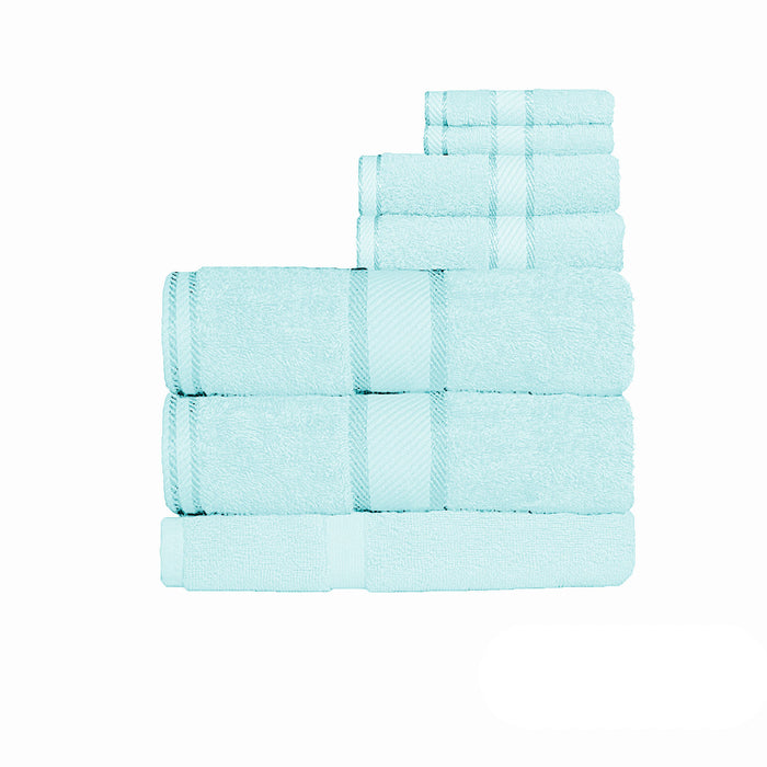 550Gsm Cotton 7 Pce Bath Sheet Set Soft Aqua
