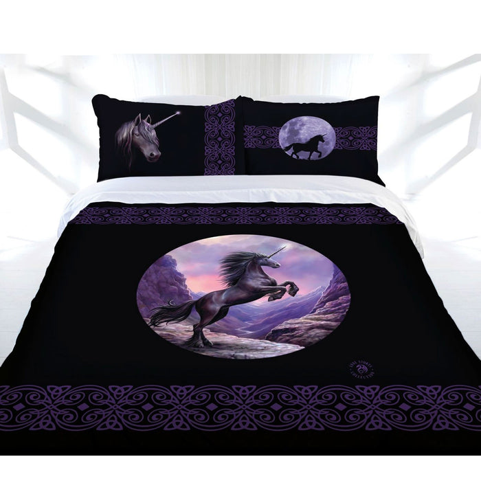 Black Unicorn Quilt Cover Set King