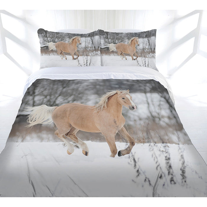 Winter Gallop Quilt Cover Set Double