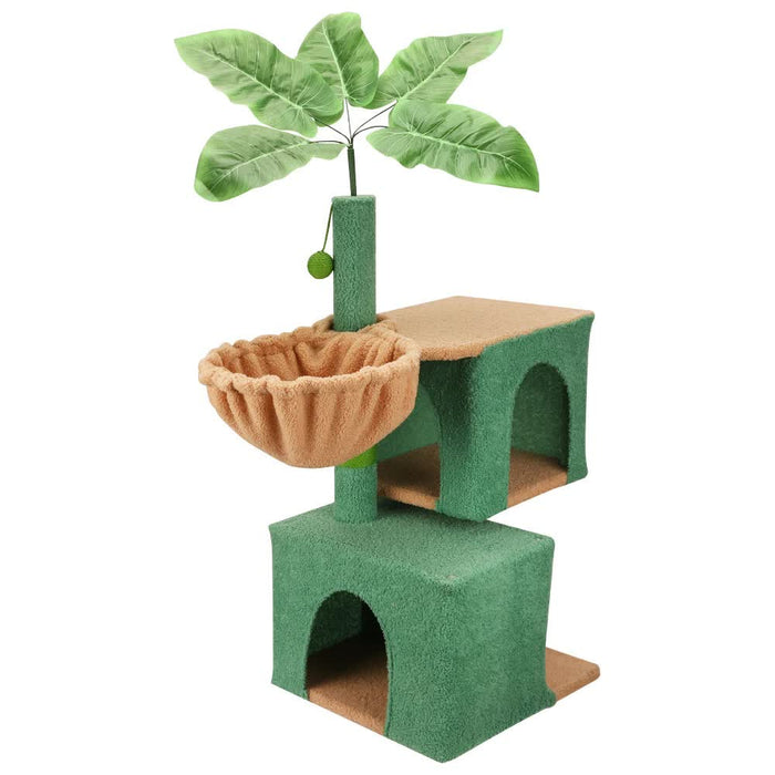 1.1M Cat Tree Scratching Post Palm Tree Cat Post Dangling Balls Cat Toy