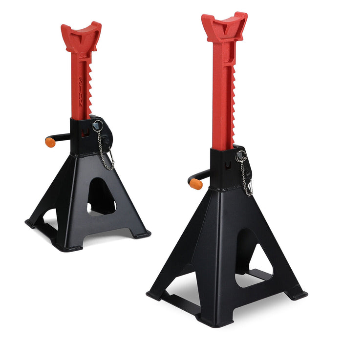 2Pcs 3 Ton Jack Stands Double Lock Adjustable Truck Ratchet Lift Hoist