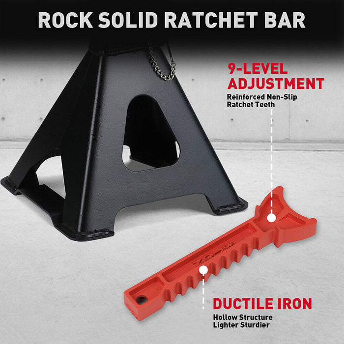 2Pcs 3 Ton Jack Stands Double Lock Adjustable Truck Ratchet Lift Hoist