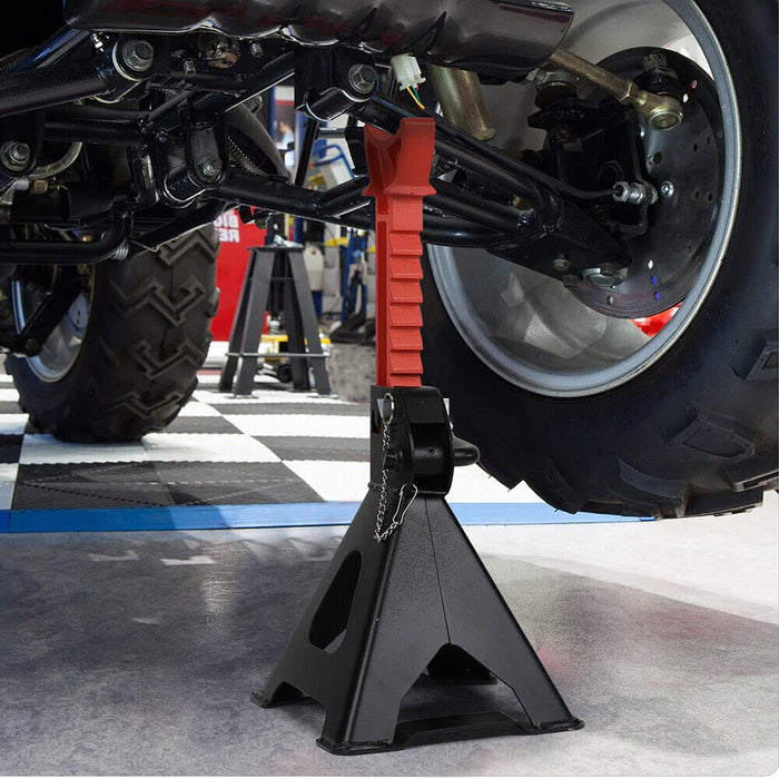2Pcs 3 Ton Jack Stands Double Lock Adjustable Truck Ratchet Lift Hoist