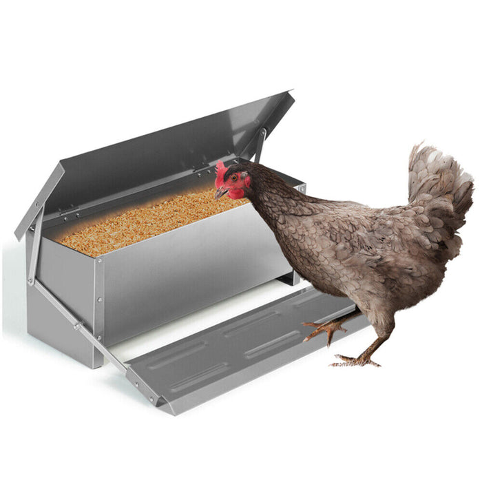 10Kg 12.5L Garden Farm Automatic Food Storage Box Stand Chicken Feeder Poultry