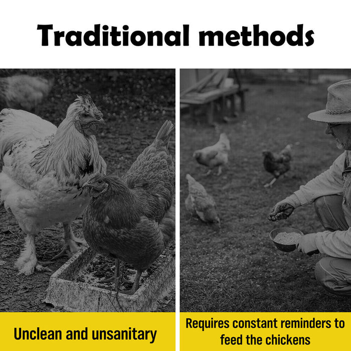 10Kg 12.5L Garden Farm Automatic Food Storage Box Stand Chicken Feeder Poultry