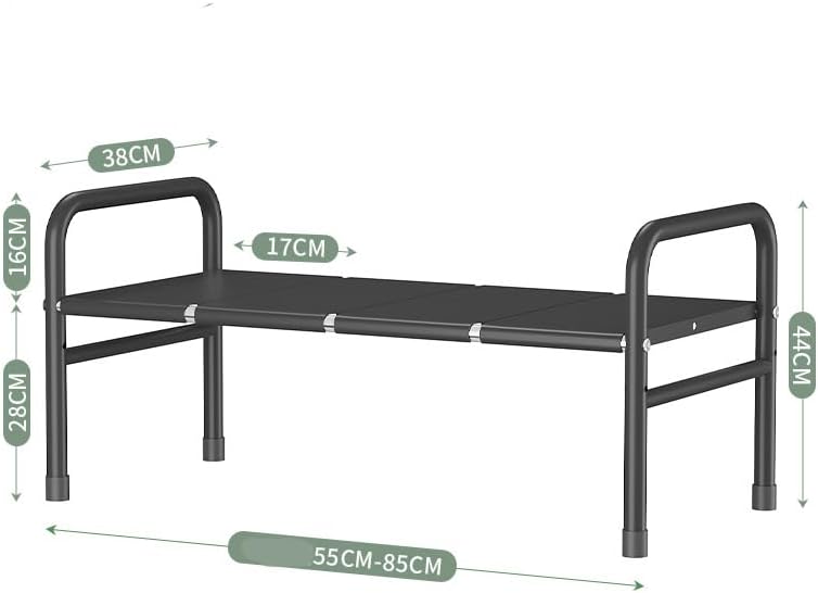 Extendable Storage Rack Under Sink Shelf Kitchen Organizer Black