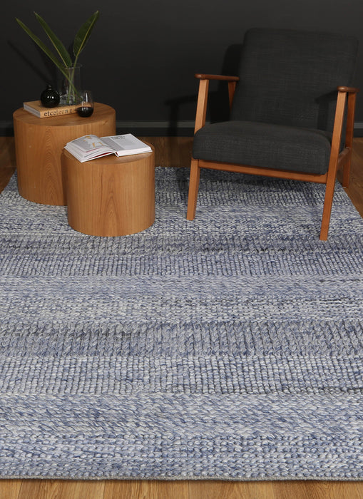 Blue Wool Blend 240 Cm X 330 Cm Floor Rugs