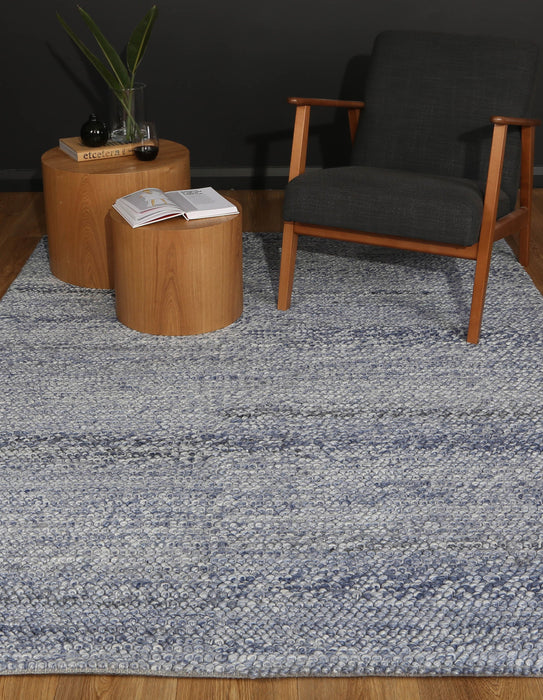 Loopy Blue Wool Blend 240 Cm X 330 Cm Floor Rugs