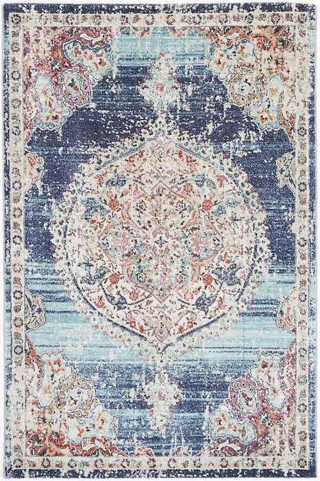 Transitional Navy Multi Rug 280X380 Cm