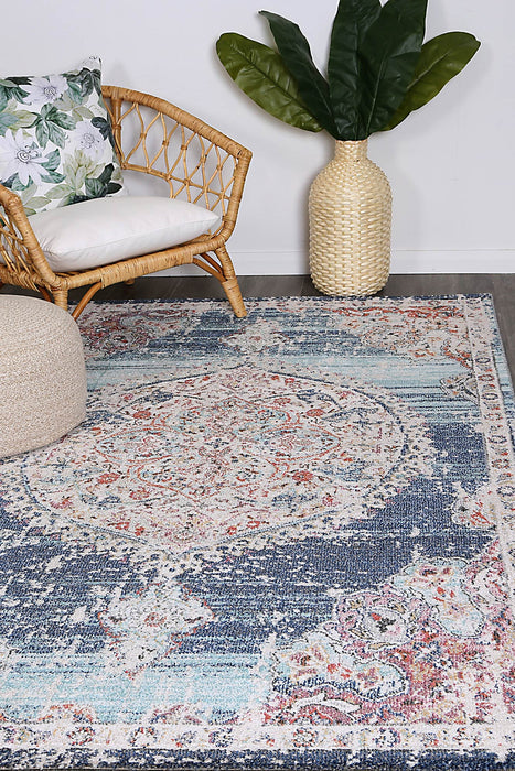 Transitional Navy Multi Rug 280X380 Cm