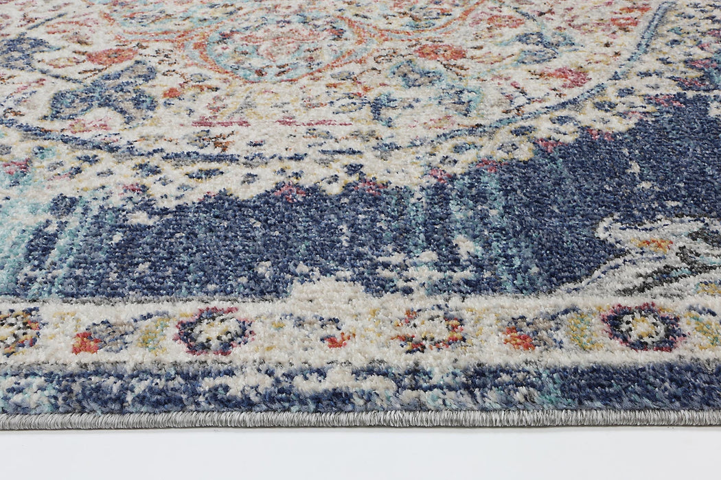Transitional Navy Multi Rug 280X380 Cm
