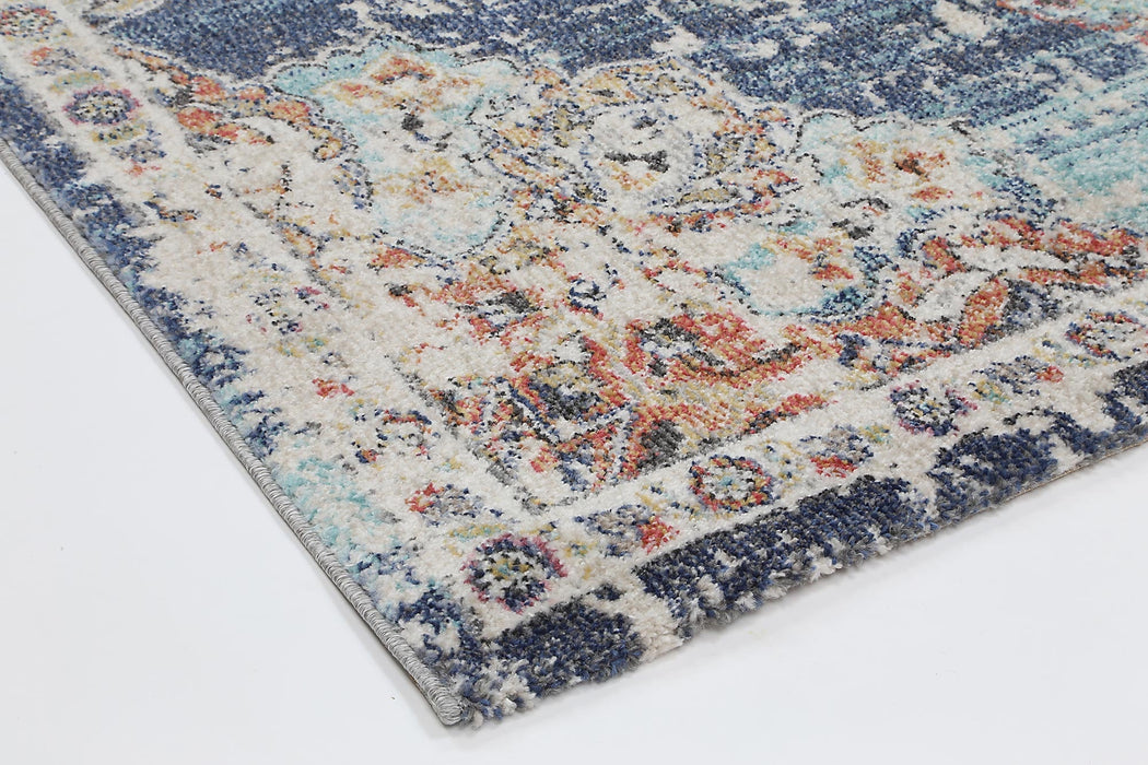 Transitional Navy Multi Rug 280X380 Cm